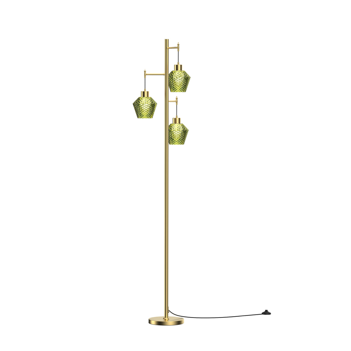 Vintora 3-Light Floor Lamp with Textured Glass Shades