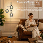 Black Vintora VF301 floor lamp in a warm reading room