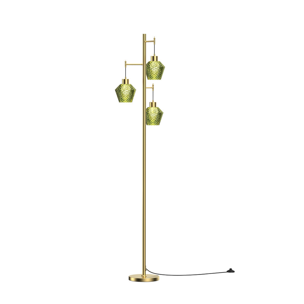 Vintora VF301 gold pole with green glass shades