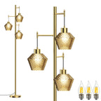 Vintora VF301 three-light floor lamp in gold finish